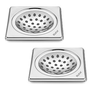 ruhe square neon floor drainer  stainless steel square neon floor drain  6 x 6 inches  pack of 2