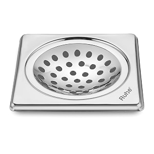 ruhe square neon floor drainer  stainless steel square neon floor drain  5 x 5 inches  pack of 1