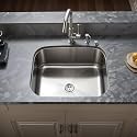 Ruhe® Square Single Bowl 20 x 17 x 8 inches Kitchen Sink | 304-Grade Stainless Steel Square Single Bowl Kitchen Sink | Glossy Finish | Kitchen Sink/Sink Coupling/Waste pipe