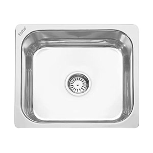 ruhe square single bowl 22 x 18 x 8 inches kitchen sink  304-grade stainless steel square single bowl kitchen sink  glossy finish  kitchen sinksink couplingwaste pipe