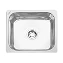 Ruhe® Square Single Bowl 22 x 18 x 8 inches Kitchen Sink | 304-Grade Stainless Steel Square Single Bowl Kitchen Sink | Glossy Finish | Kitchen Sink/Sink Coupling/Waste pipe