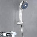 Ruhe® Vaccum Hand Shower | ABS Vaccum Hand Shower with Wall Hook and 1M Shower Tube (304 Grade) Stainsless Steel | Handheld Shower for Bathroom | (Chrome Finish)