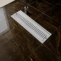 Ruhe® Vertical Shower Drain Channel |18 × 5 Inches Linear Floor Drainer | 304 Stainless Steel Shower Water Drain Channel/Waste Water Floor Drain with Cockroach Trap, Side Hole & Collar