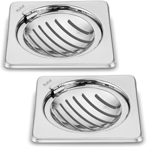 ruhe vertical neon with hinge floor drainer  stainless steel vertical neon with hinge floor drain  6 x 6 inches  pack of 2