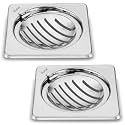 Ruhe® Vertical Neon with Hinge Floor Drainer | Stainless Steel Vertical Neon with Hinge Floor Drain | (5 x 5 inches) | (Pack of 2)