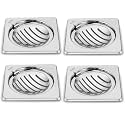 Ruhe® Vertical Neon with Hinge Floor Drainer | Stainless Steel Vertical Neon with Hinge Floor Drain | (6 x 6 inches) | (Pack of 4)