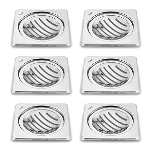 ruhe vertical neon square floor drainer  stainless steel vertical neon square floor drain  6 x 6 inches  pack of 6
