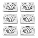Ruhe® Vertical Neon Square Floor Drainer | Stainless Steel Vertical Neon Square Floor Drain | (6 x 6 inches) | (Pack of 6)
