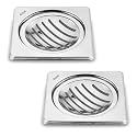 Ruhe® Vertical Neon Square Floor Drainer | Stainless Steel Vertical Neon Square Floor Drain | (6 x 6 inches) | (Pack of 2)