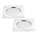 Ruhe® Classic Neon Square Flat Cut Floor Drain, 5 x 5 inches | Premium Stainless Steel Drain Jali for Bathroom