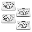 Ruhe® Vertical Neon Square Floor Drainer | Stainless Steel Vertical Neon Square Floor Drain | (6 x 6 inches) | (Pack of 4)