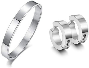 Ruhi Collection Stainless Steel Silver Jewellery Set