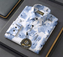RUHISHVA FASHION Men Printed Casual Blue Light