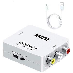 hdmi to rcahdmi to av 1080p hdmi to 3rca cvbs av composite video audio converter adapter supports palntsc with usb charge cable for pc laptop hdtv dvd hdmi to av