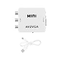 Mini AV to VGA Converter, AV2VGA HD Video Audio Converter, RCA to VGA UP Scaler 1080P HD Video Converter for HDTV/Projector etc. (AV2VGA)