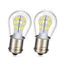 Ruiandsion 1156 BA15S P21W 7506 LED Rv Lights White 12V Non Polarity 2835 Chip 24SMD LED Chipsets for Backup Reverse Turn Signal Tail Lights Pack of 2