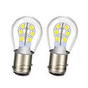 Ruiandsion 1157 LED Bulb 24V Non-polarity, 1200LM Super Bright 6000K Cool White, for RV Camper Trailer Tail Brake Turn Signal Lights, BAY15D Base, Replace 2057 2357