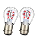 Ruiandsion 24V BA15D LED Bulb Red for Tail Brake Light Stop Light Marker Light in RV, Compatible with 1142 1076