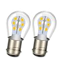 Ruiandsion BA15D 1004 1076 1130 1142 1176 LED Corner Lights 12V Non Polarity Warm White LED Bulb for RV Car Camper Tail Boat Interior Lights Pack of 2