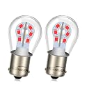 Ruiandsion Red 24V LED Bulb BA15S 1156 for Stop Tail Brake Turn Signal Lights, 1200LM Trailer RV Marine Boat, Non-polarity 1141 1003