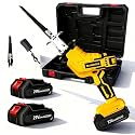 Ruikeshi 21V Cordless Reciprocating Saw, Yellow/Black, Battery Powered, 3000 SPM, with 4 High Carbon Steel Blades, 2 Batteries, Carrying Case for Wood Metal PVC Cutting (2 batteries+accessories)