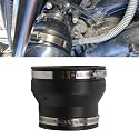 RULLINE 4" to 3" Inch Black PVC Reducer Coupler with 2pcs Clamps RV Plumbing Fittings PVC Pipe Coupler Adapter RV Sewer Connection
