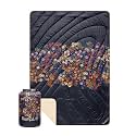 Rumpl Fleece Puffy Blanket, 1-Person, Midnight Bloom