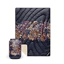 Rumpl Fleece Puffy Blanket, Throw, Midnight Bloom