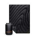 Rumpl Fleece Puffy Blanket, Throw, Puzzled Black