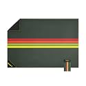 Rumpl Pack Mat Ultraportable Ground Mat, Large, Green Retro Stripes