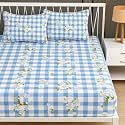 RUMPS King Size Gingham Checkered Fitted Bedsheet