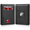 RUNBOX AirTag-Wallet-Mens-Slim-RFID Blocking Wallets Leather with Bill Compartment Air Tag Bifold Card Holder Wallet Gifts for Men Dad