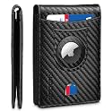 RUNBOX AirTag-Wallet-Mens-Slim-RFID Blocking Wallets Leather with Bill Compartment Air Tag Bifold Card Holder Wallet Gifts for Men Dad