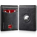 RUNBOX AirTag-Wallet-Mens-Slim-RFID Blocking Wallets Leather with Bill Compartment Air Tag Bifold Card Holder Wallet Gifts for Men Dad