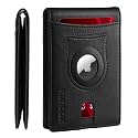 RUNBOX AirTag-Wallet-Mens-Slim-RFID Blocking Wallets Leather with Bill Compartment Air Tag Bifold Card Holder Wallet Gifts for Men Dad