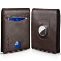 RUNBOX AirTag-Wallet-Mens-Slim-RFID Blocking Wallets Leather with Bill Compartment Air Tag Bifold Card Holder Wallet Gifts for Men Dad