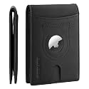 RUNBOX AirTag-Wallet-Mens-Slim-RFID Blocking Wallets Leather with Bill Compartment Air Tag Bifold Card Holder Wallet Gifts for Men Dad