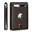 RUNBOX AirTag-Wallet-Mens-Slim-RFID Blocking Wallets Leather with Bill Compartment Air Tag Bifold Card Holder Wallet Gifts for Men Dad
