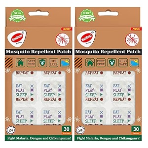 mosquito repellent patches for kids - 30 patches - pack of 2 -with 24hr protection with citronella lemongrass amp eucalyptus oil protects from dengue malaria chikungunya