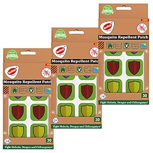 mosquito repellent patches for kids - 30 patches - pack of 3 - deet-free - waterproof - natural