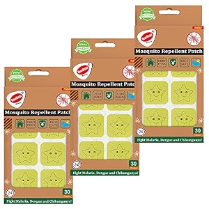 mosquito repellent patches for kids - 30 patches - pack of 1 - deet-free - waterproof - natural