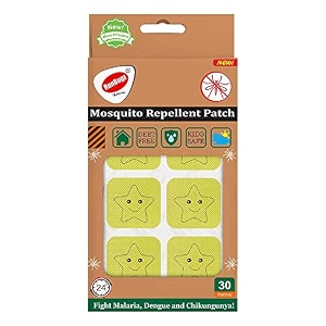 mosquito repellent patches for kids - 30 patches - pack of 1 - deet-free - waterproof - natural