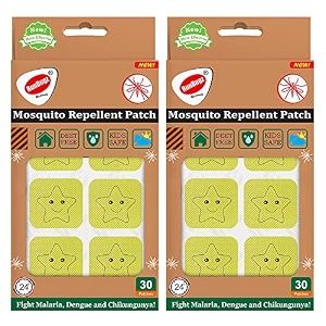 mosquito repellent patches for kids - 30 patches - pack of 1 - deet-free - waterproof - natural
