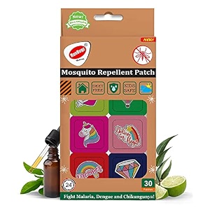 100 all natural mosquito repellent unicorn patches for babies with 24 hrs protection  with citronella lemongrass amp eucalyptus oil protects from dengue malaria chikunguniya 30 patchespack of 1