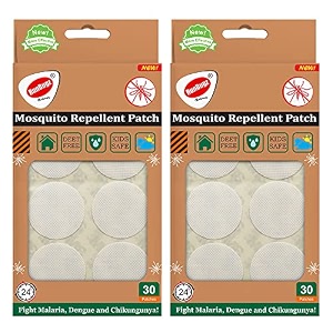 100 natural mosquito repellent patches for babies - 30 patches -white pack of 2 - 24-hour protection deet-free citronella amp lemongrass oil protects from dengue chikungunya amp malaria