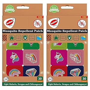 natural mosquito repellent patches for kids  deet-free waterproof  citronella lemon eucalyptus amp peppermint oil  24h protection  no harmful insecticide  60 patches pack of 2