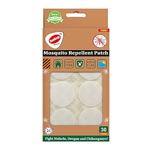 100 natural mosquito repellent patches for babies - 30 patches -white pack of 1 - 24-hour protection deet-free citronella amp lemongrass oil protects from dengue chikungunya amp malaria