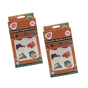natural mosquito repellent new animal patches for babies - 30 patches - pack of 2 - deet-free - waterproof -with 24 hrs protection from dengue malaria chikunguniya