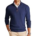 Runcati Men's Quarter-Zip Pullover Sweater Mock Neck Winter Polo Sweaters