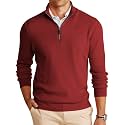 Runcati Men's Quarter-Zip Pullover Sweater Mock Neck Winter Polo Sweaters